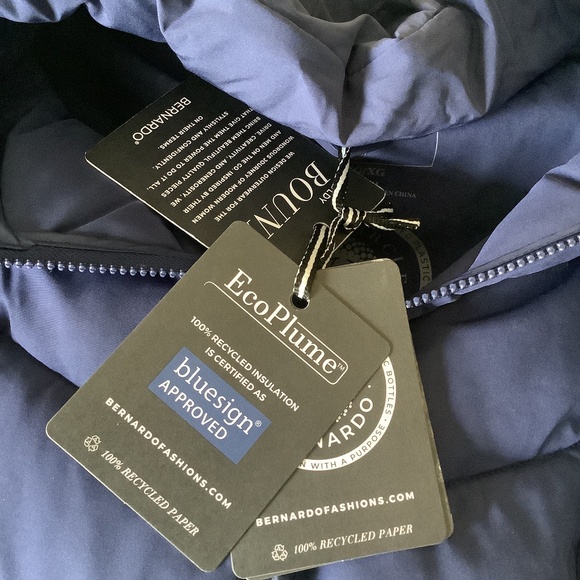 Bernardo Navy Puffer Coat, Size XL NEW - Picture 6 of 7